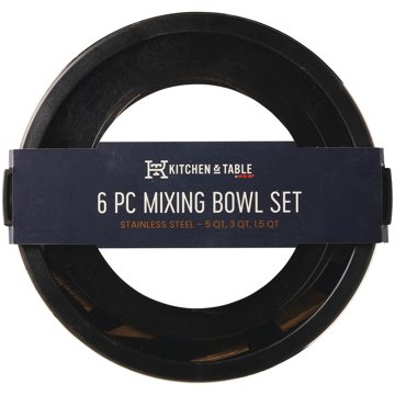 Kitchen & Table by H-E-B Stainless Steel Mixing Bowl Set, 6 pc