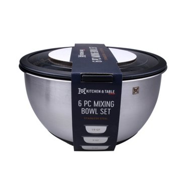 Kitchen & Table by H-E-B Stainless Steel Mixing Bowl Set, 6 pc