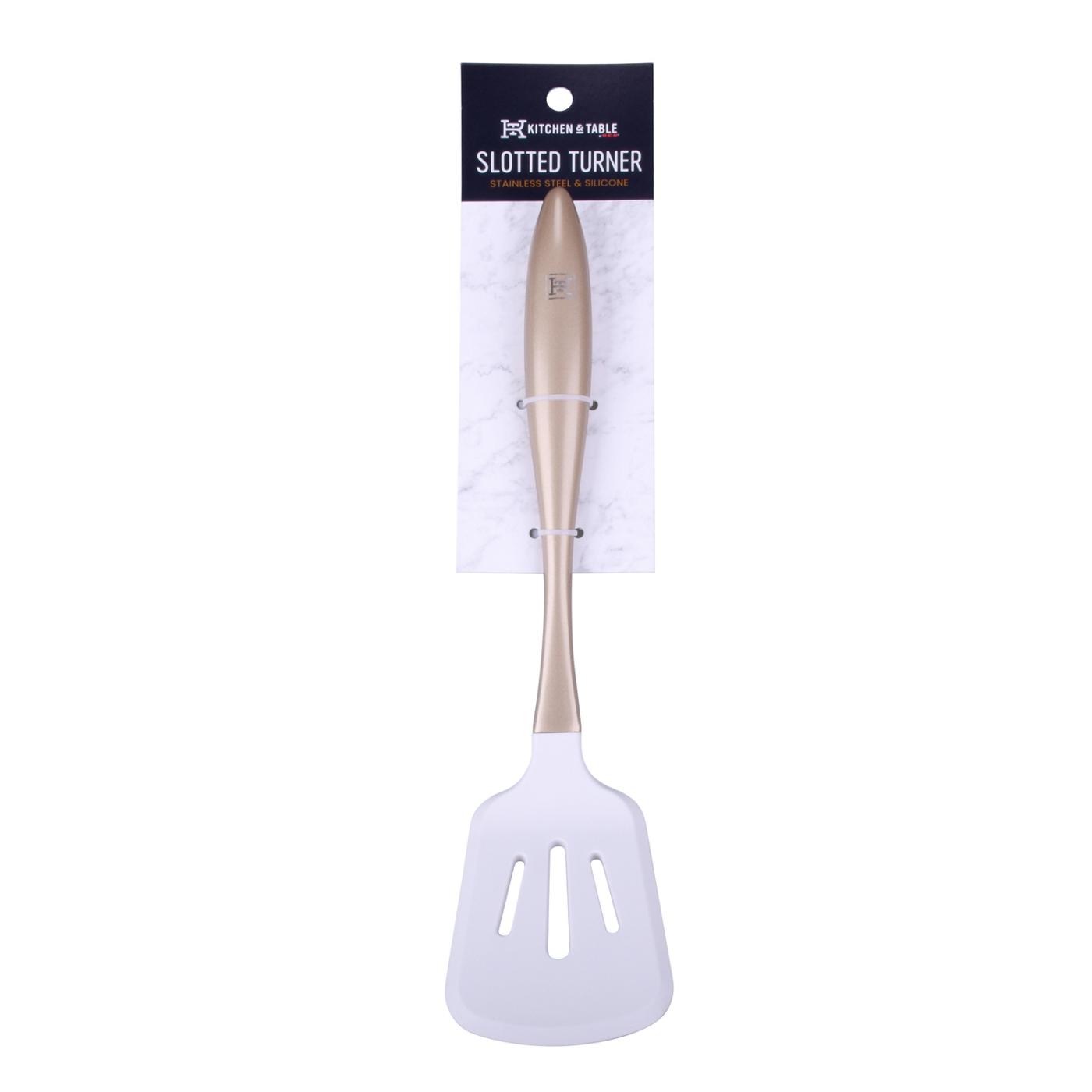 Kitchen & Table by H-E-B Stainless Steel & Silicone Slotted Turner - Gold; image 1 of 3