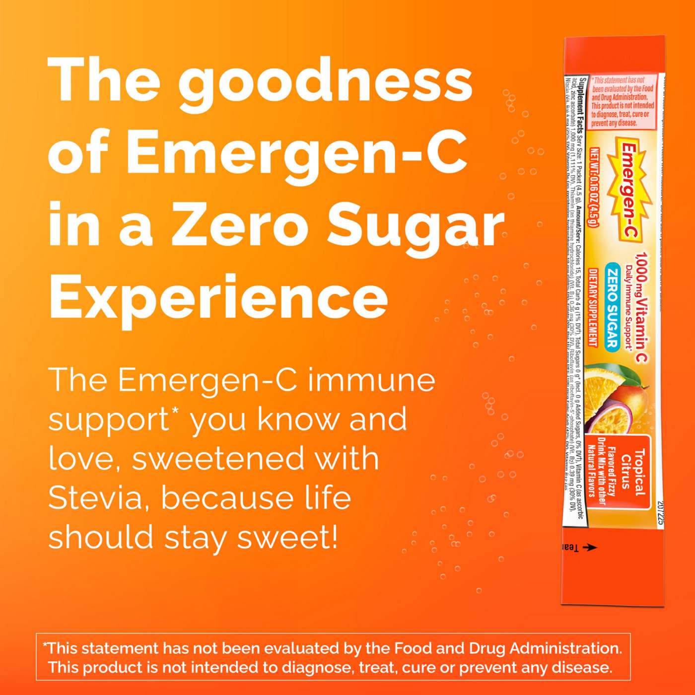 Emergen-C Zero Sugar Immune Support Packets - Tropical Citrus; image 5 of 6