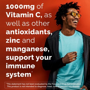 Emergen-C Zero Sugar 1000 mg Vitamin C Powder for Daily Immune Support Caffeine Free Vitamin C Supplements with Zinc and Manganese, B Vitamins and Electrolytes, Tropical Citrus Flavor
