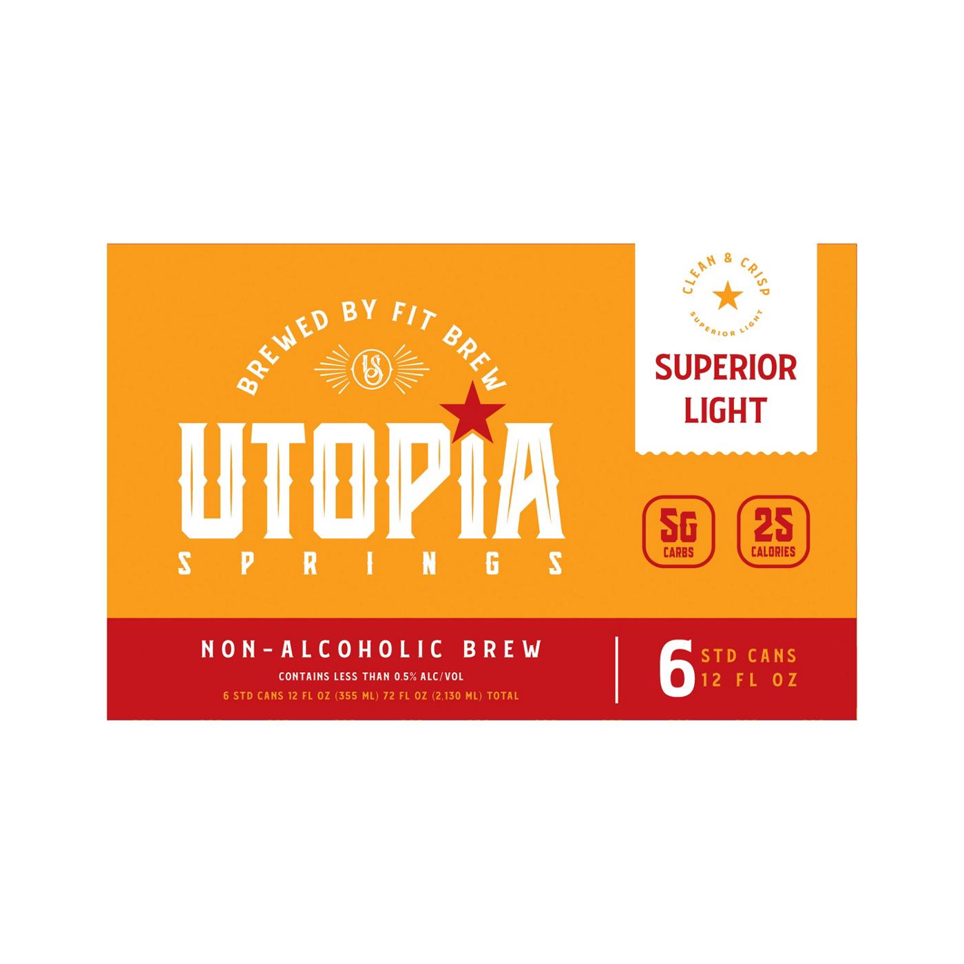 Utopia Springs Non-Alcoholic Superior Light 6pk Cans; image 1 of 4