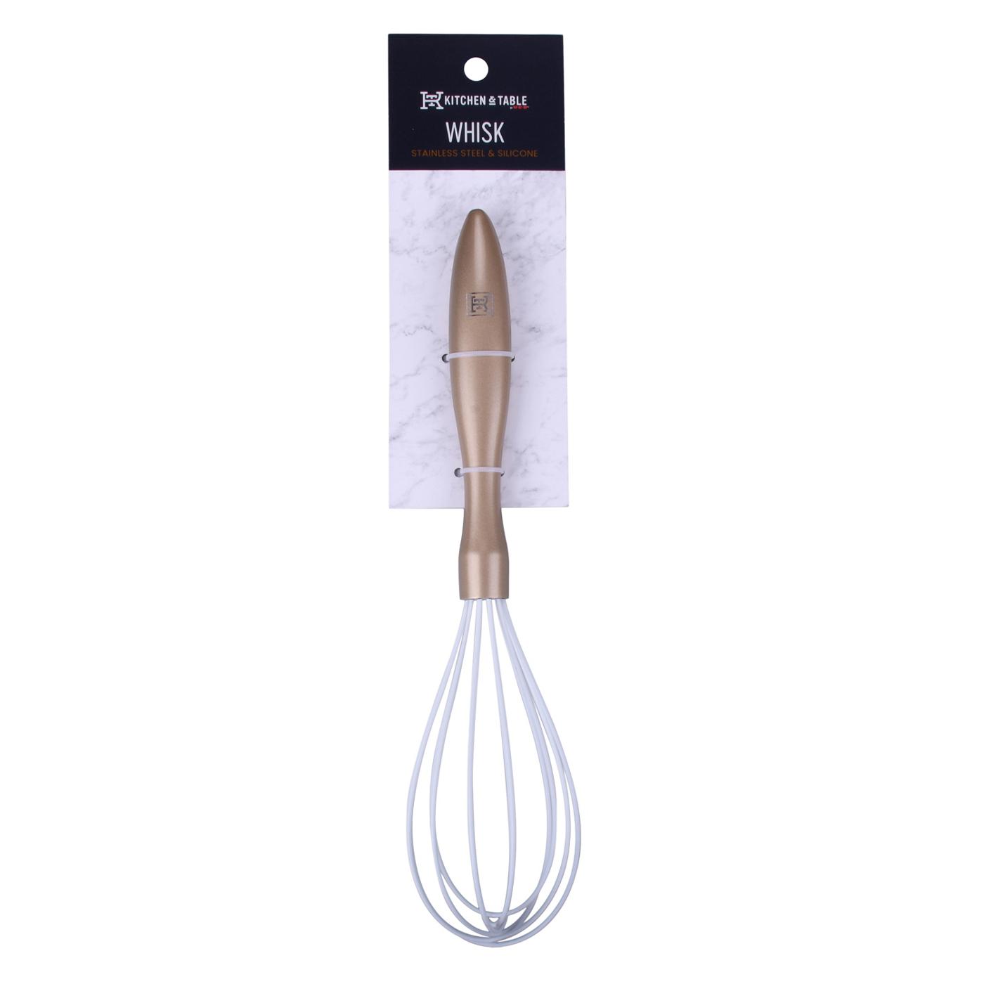 Kitchen & Table by H-E-B Stainless Steel & Silicone Whisk - Gold; image 1 of 3