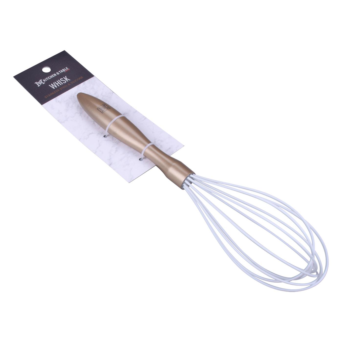 Kitchen & Table by H-E-B Stainless Steel & Silicone Whisk - Gold; image 2 of 3