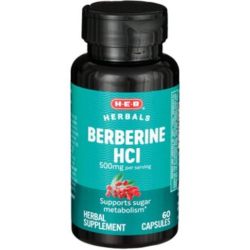 H-E-B Herbals Berberine HCL Capsules - 500 mg, 60 ct