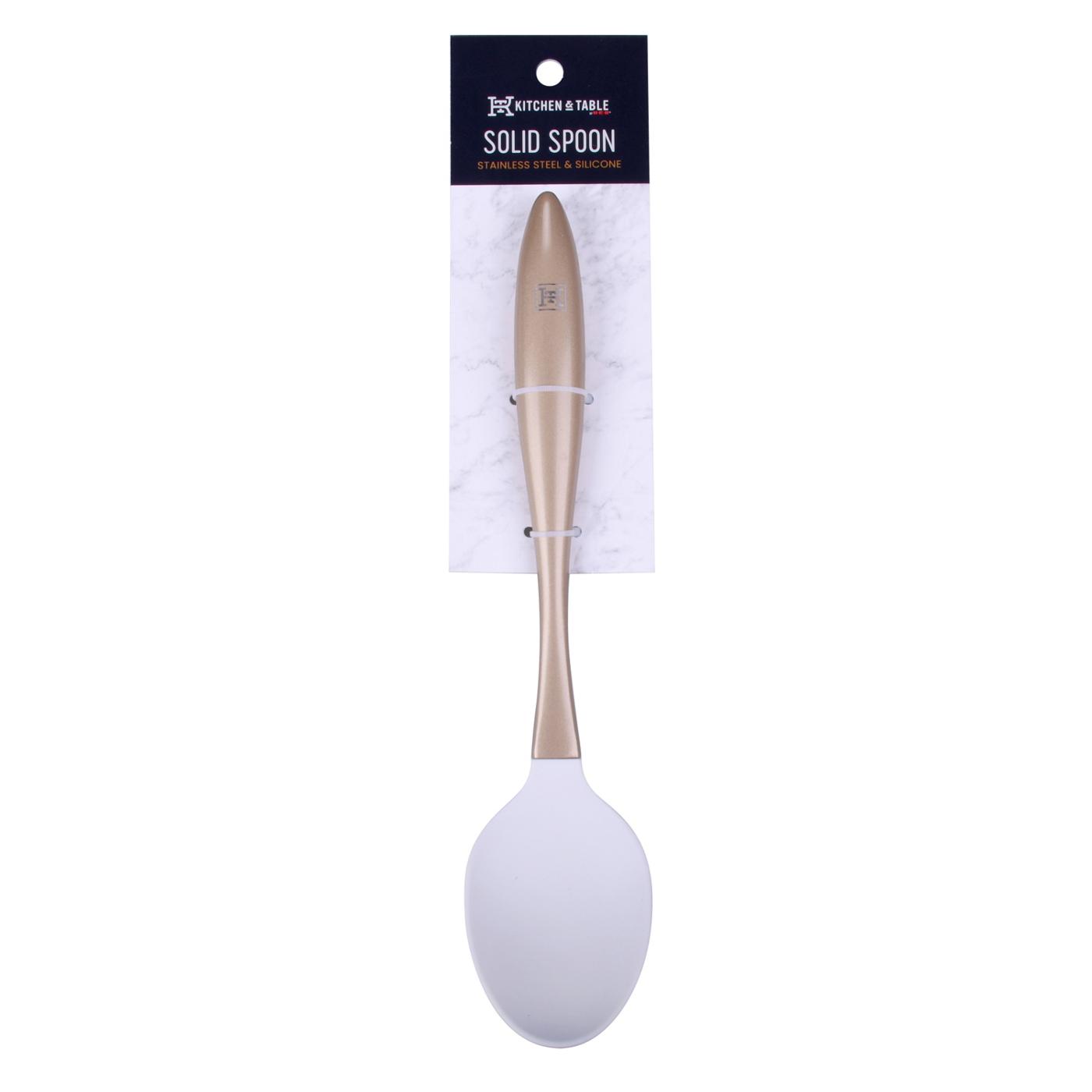 Kitchen & Table by H-E-B Stainless Steel & Silicone Solid Spoon - Gold; image 1 of 3