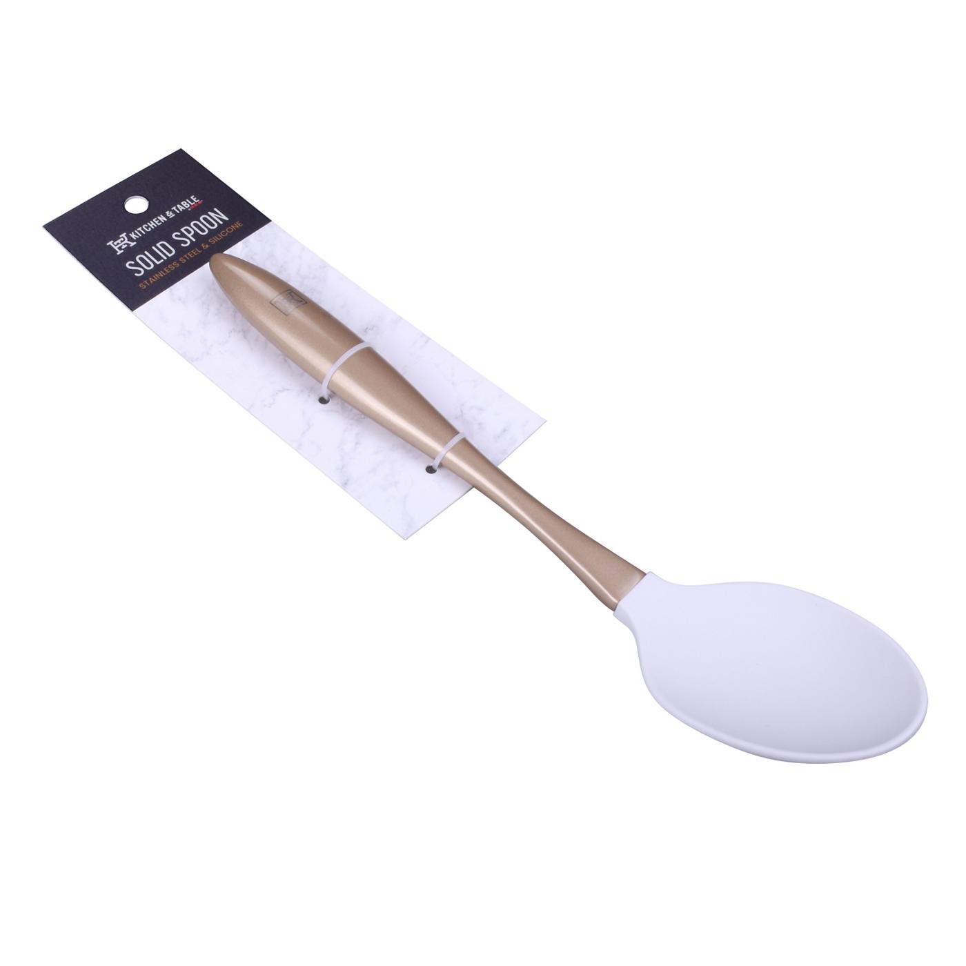 Kitchen & Table by H-E-B Stainless Steel & Silicone Solid Spoon - Gold; image 2 of 3