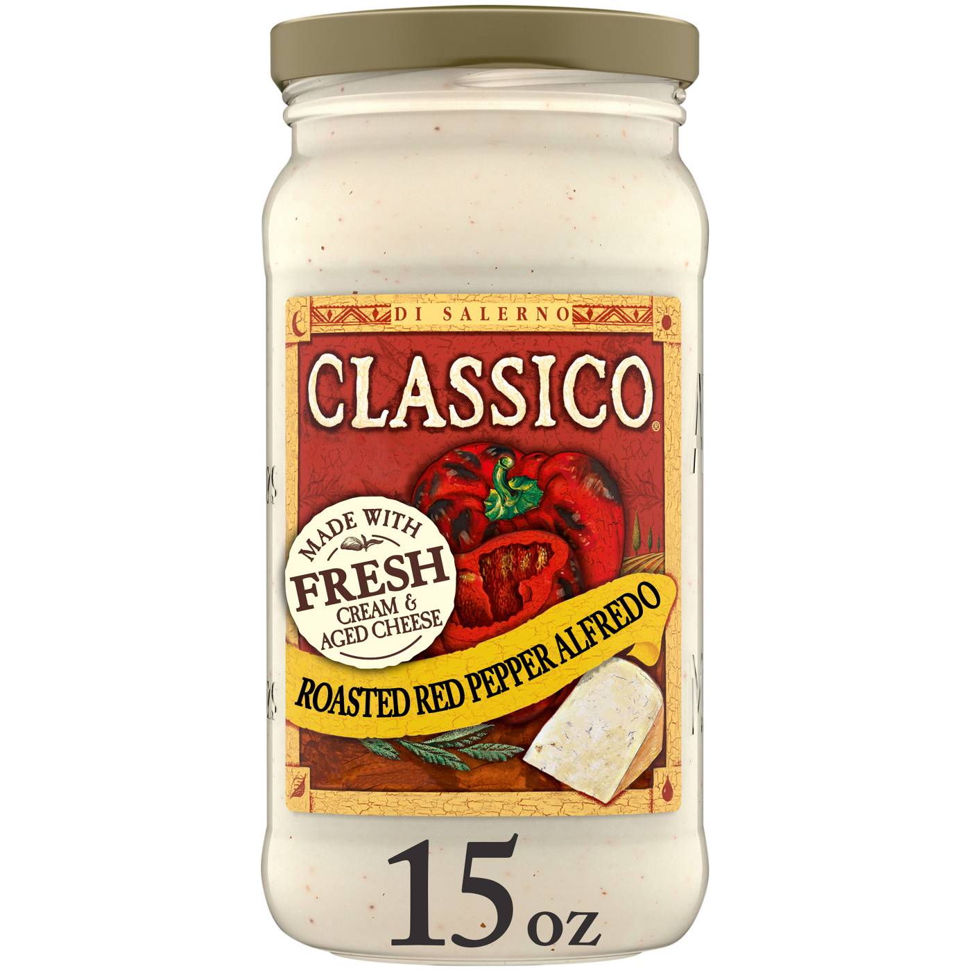 Classico Roasted Red Pepper Alfredo Pasta Sauce; image 1 of 2