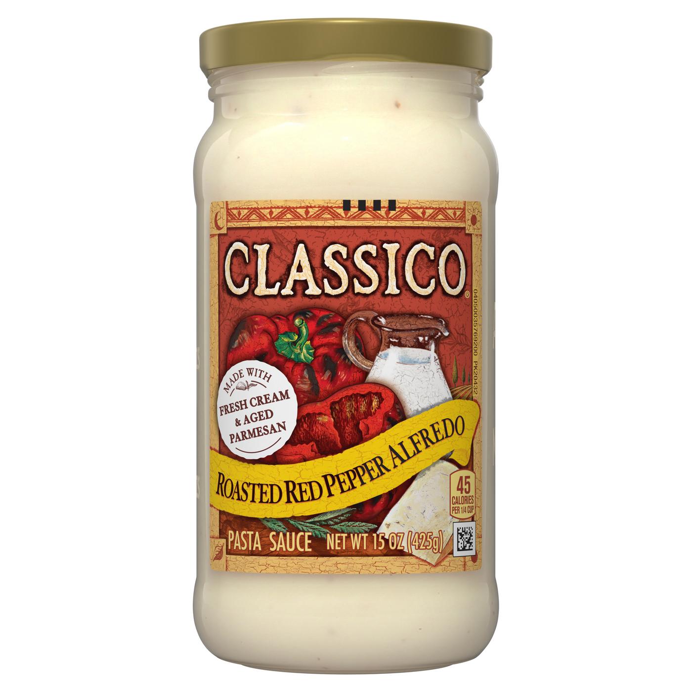 Classico Roasted Red Pepper Alfredo Pasta Sauce; image 2 of 2