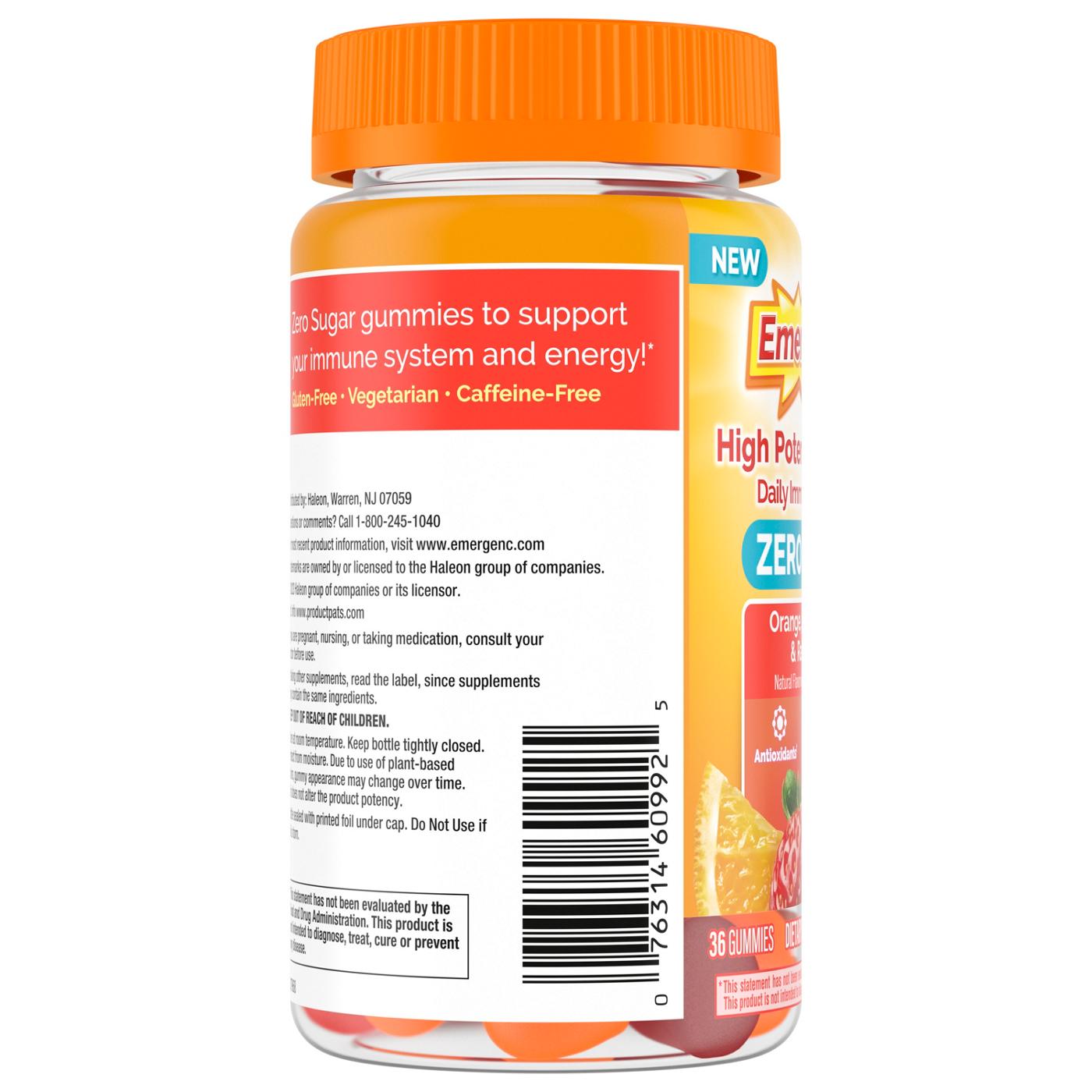 Emergen-C  Zero Sugar High Potency Vitamin C Gummie - Orange Strawberry & Raspberry; image 3 of 5