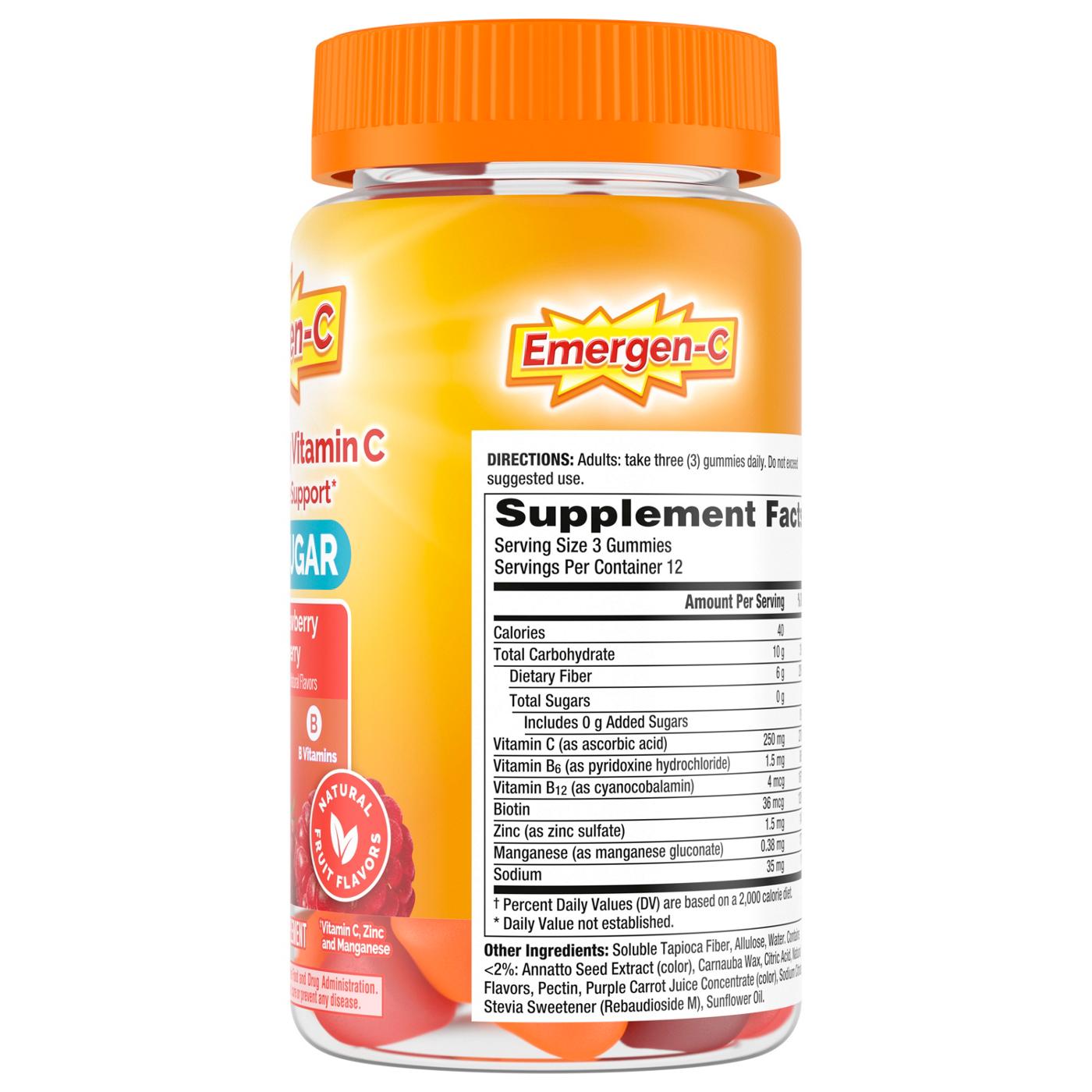 Emergen-C  Zero Sugar High Potency Vitamin C Gummie - Orange Strawberry & Raspberry; image 5 of 5