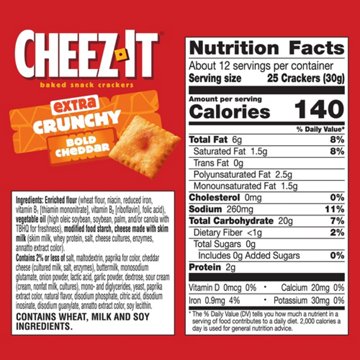 Cheez-It Bold Extra Crunchy Cheddar Cheese Crackers