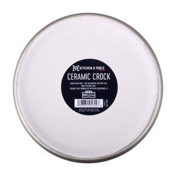 Kitchen & Table by H-E-B White & Gold Ceramic Crock