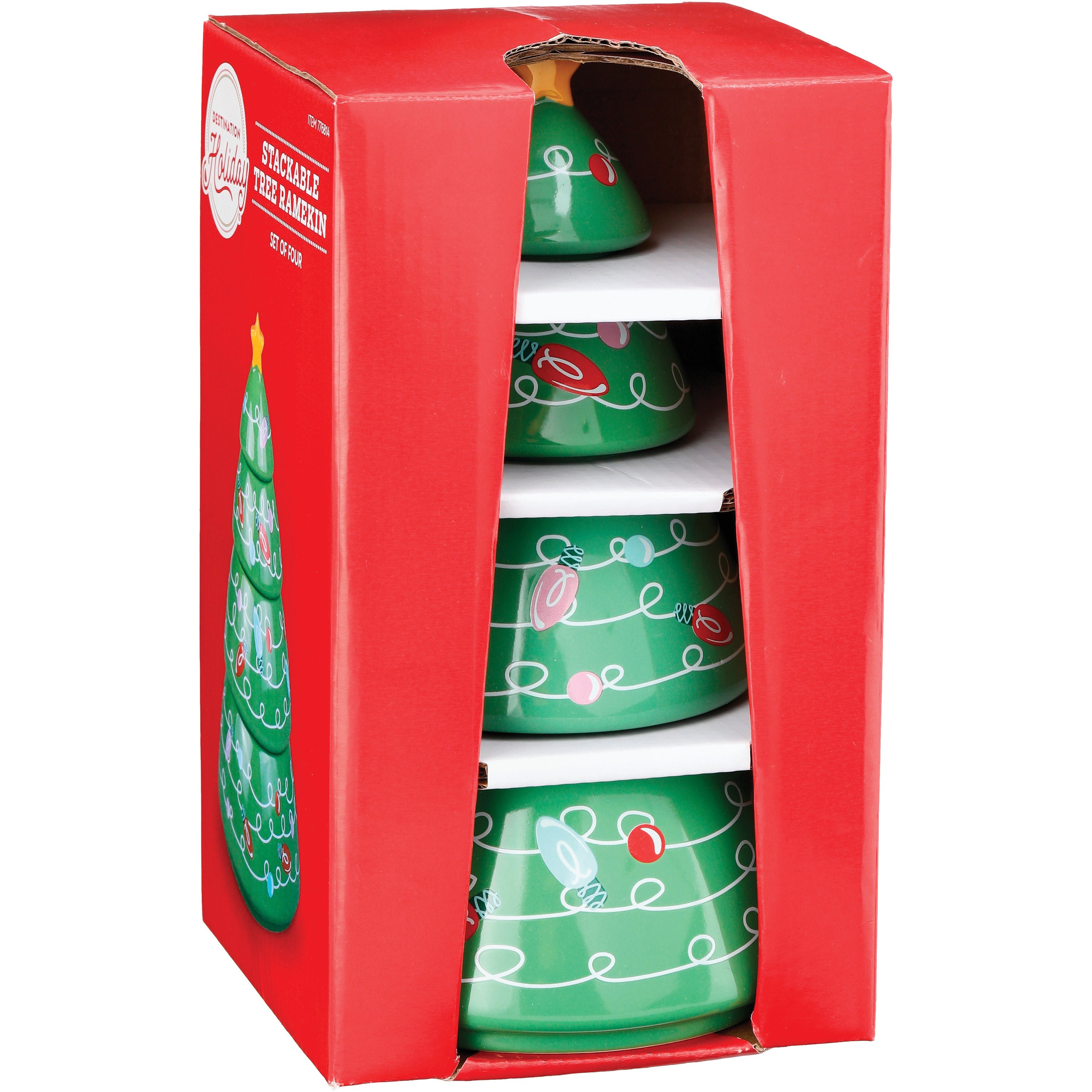 Destination Holiday Christmas Tree Stackable Ramekin Set Shop Pans
