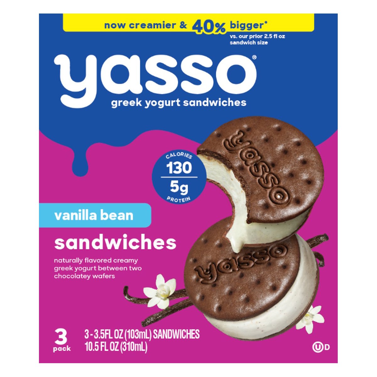 Yasso Vanilla Bean Frozen Greek Yogurt Sandwiches - Shop Cones ...