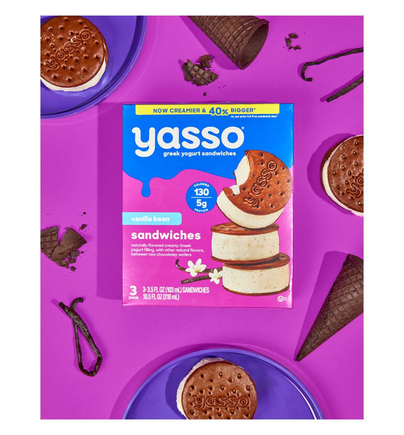 Yasso Vanilla Bean Frozen Greek Yogurt Sandwiches; image 5 of 6