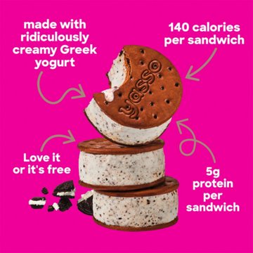 Yasso Cookies 'n Cream Frozen Greek Yogurt Sandwiches, 3 ct