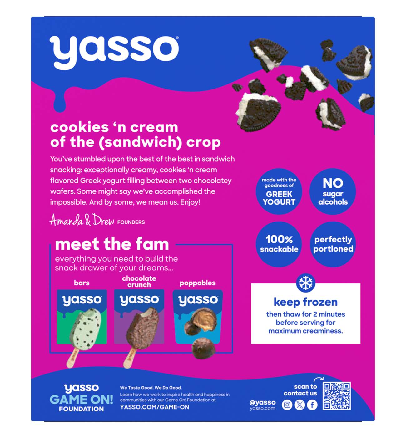 Yasso Cookies 'n Cream Frozen Greek Yogurt Sandwiches; image 6 of 6