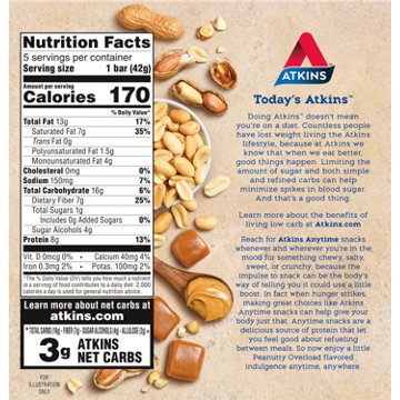Atkins 8g Protein Bars - Peanutty Overload