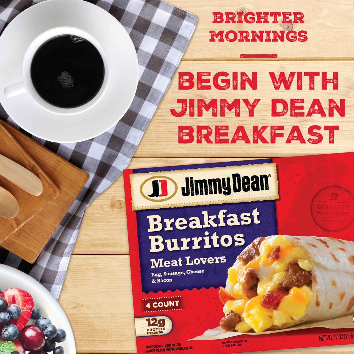 Jimmy Dean Frozen Breakfast Burritos - Meat Lovers; image 4 of 4