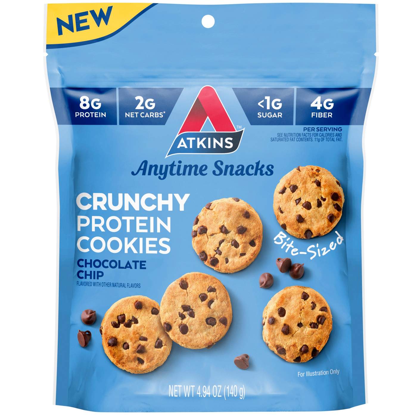 Atkins Crunchy Protein Cookies 8g - Chocolate Chip; image 1 of 2