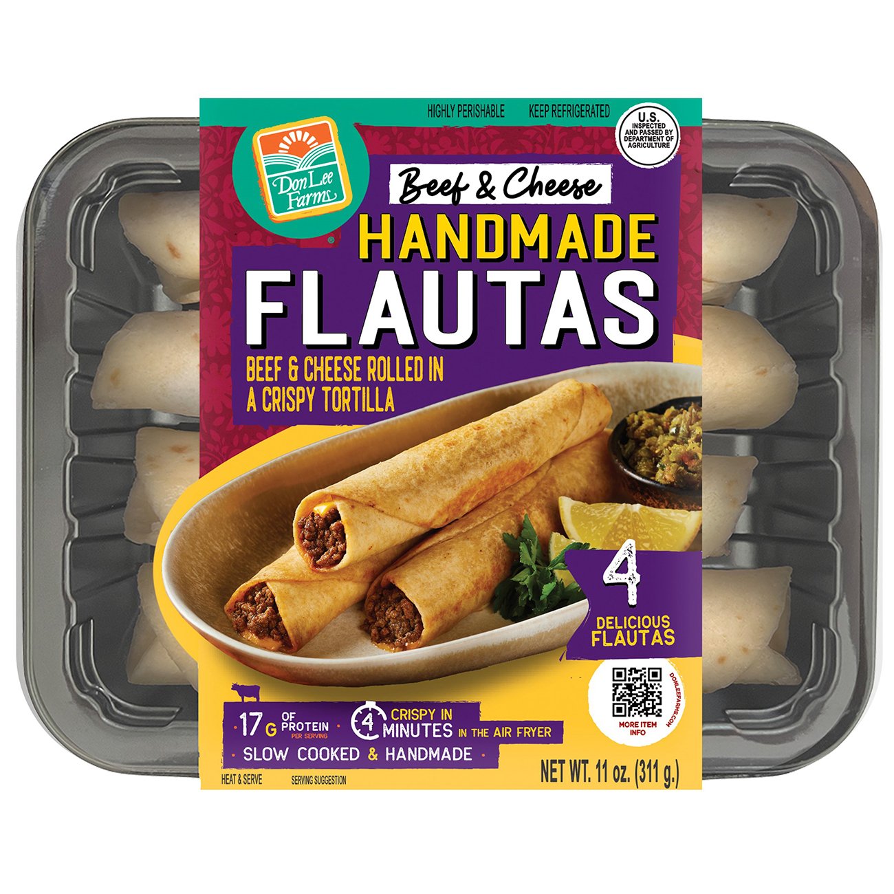 Don Lee Foods Handmade Flautas Beef & Cheese Shop Appetizers at HEB