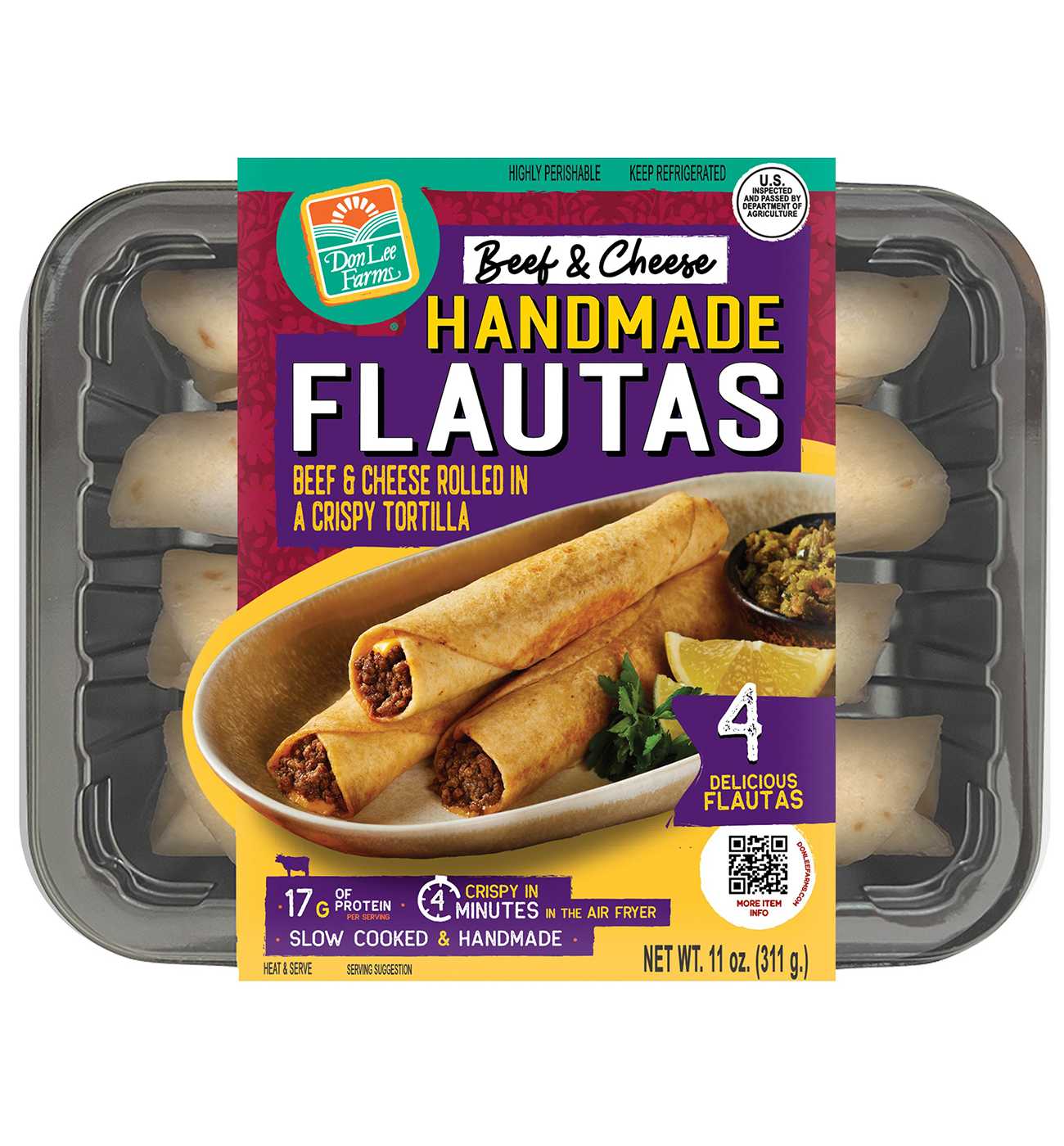 Don Lee Foods Handmade Flautas Beef & Cheese Shop Appetizers at HEB