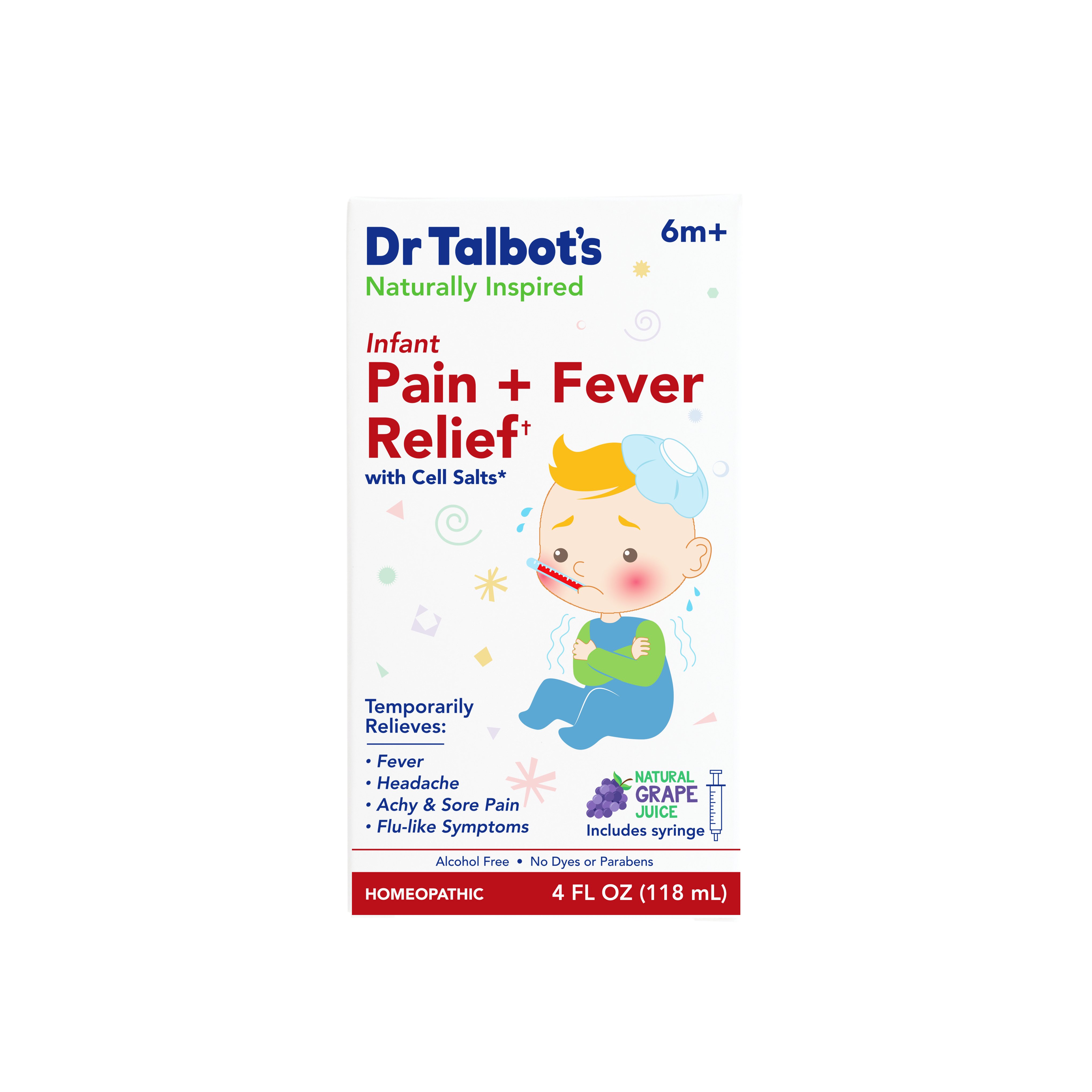 Dr. Talbot's Infant Pain + Fever Relief Liquid Natural Grape Juice