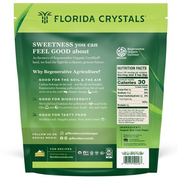 Florida Crystals Regenerative Organic Raw Cane Sugar, 6 lb