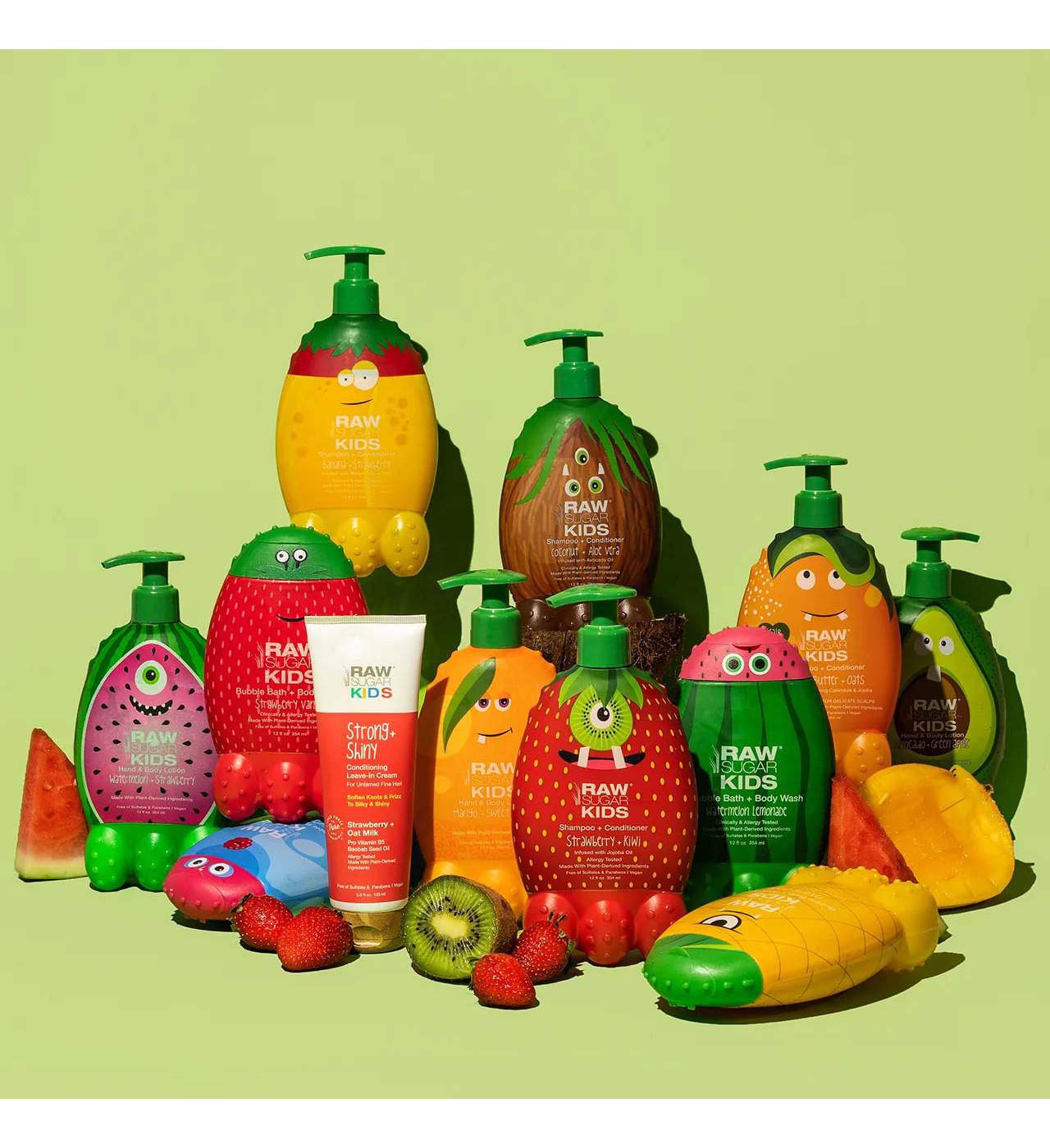 Raw Sugar Kids Vegan Shampoo + Conditioner - Strawberry + Kiwi; image 2 of 6