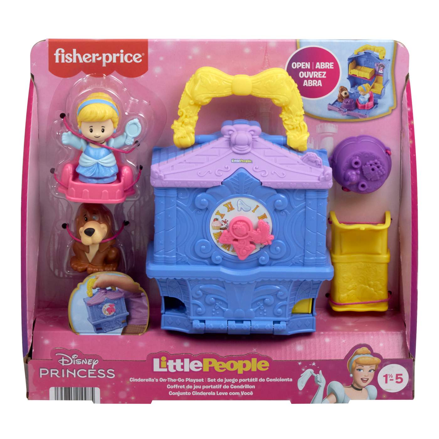 Fisher-Price Little People Disney Princess Cinderella's On-The-Go Playset; image 1 of 2