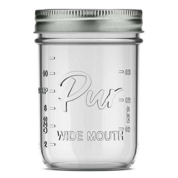 Pur Mason Wide Mouth Glass Jars, 12 Pk, 16 oz