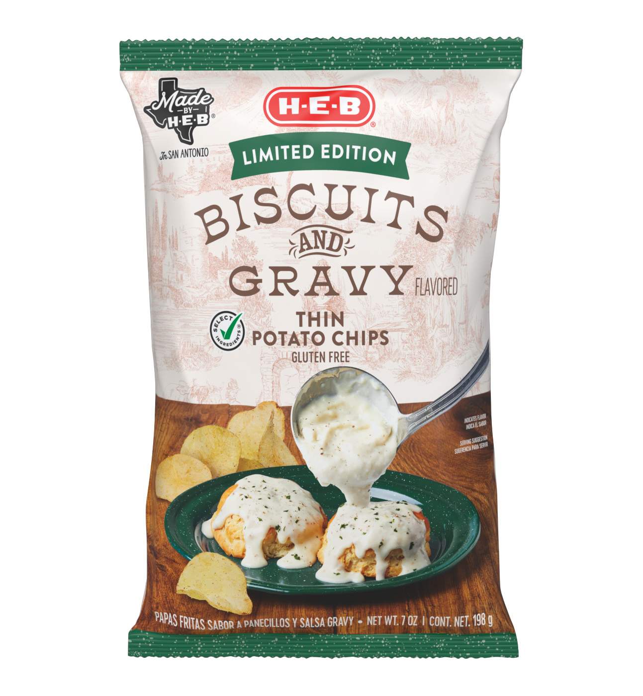 H-E-B Thin Potato Chips - Biscuits & Gravy - Shop Chips at H-E-B