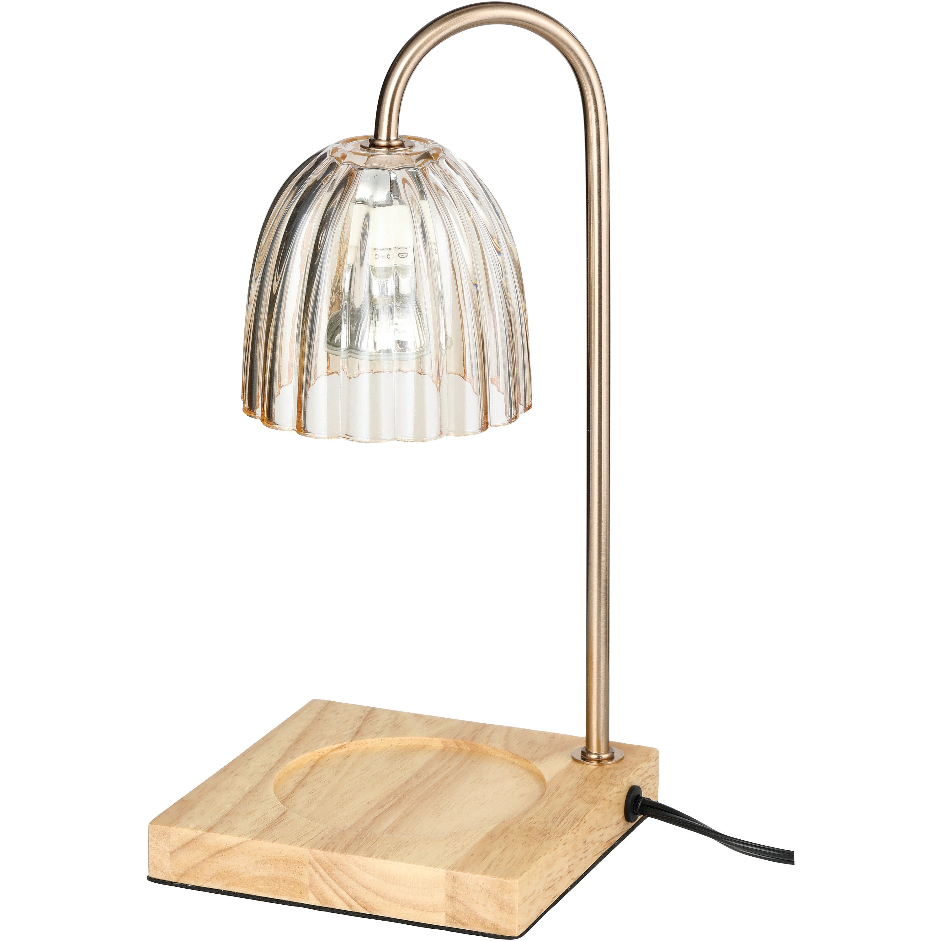 Haven + Key Candle Warmer - Gold with Wood Base
