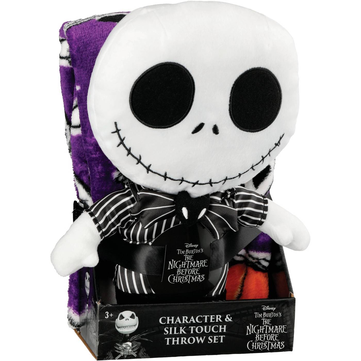 The Nightmare Before Christmas Jack Skellington Plush & Silk Throw Blanket Set; image 1 of 2