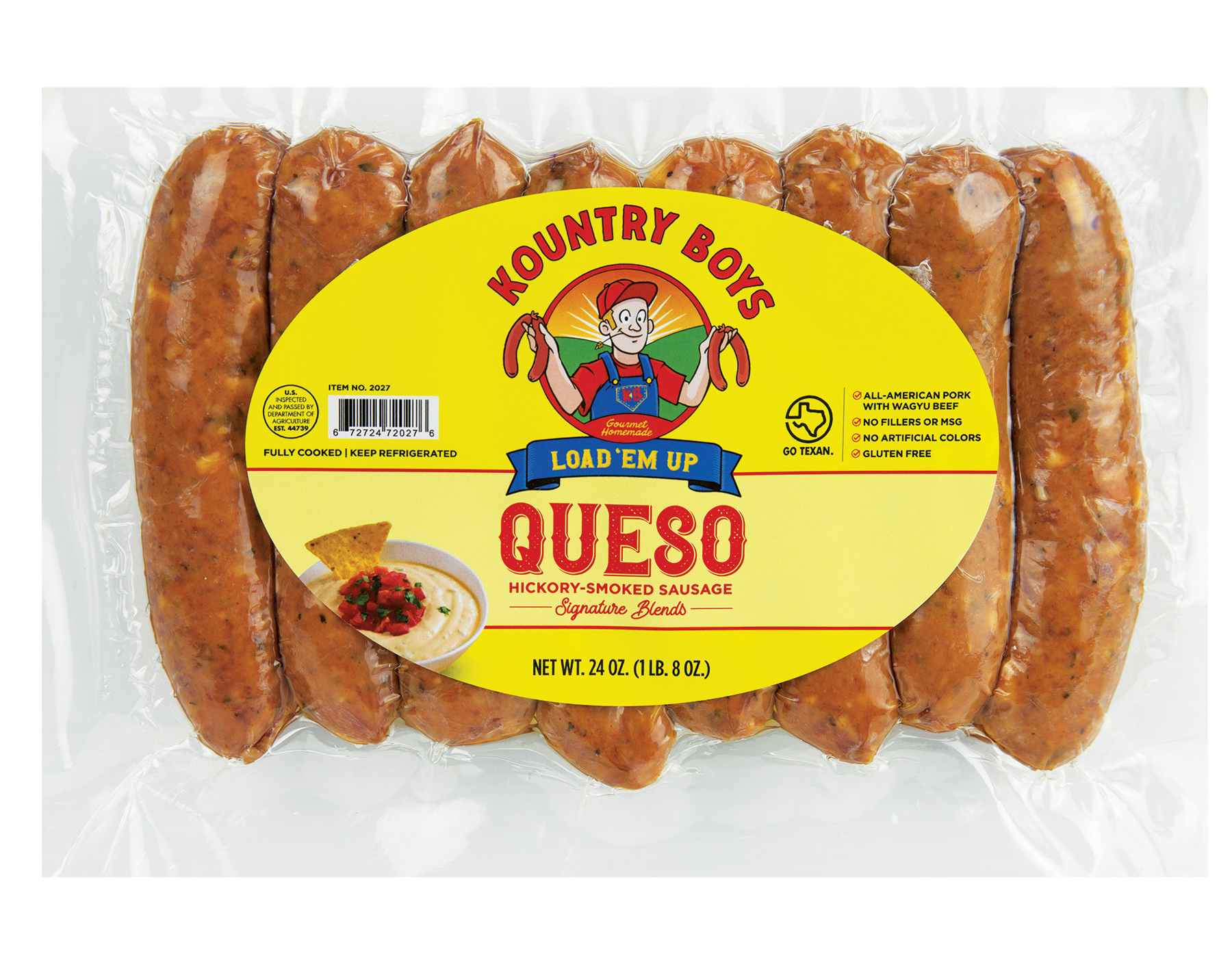 Kountry Boys Hickory-Smoked Queso Sausage; image 1 of 2