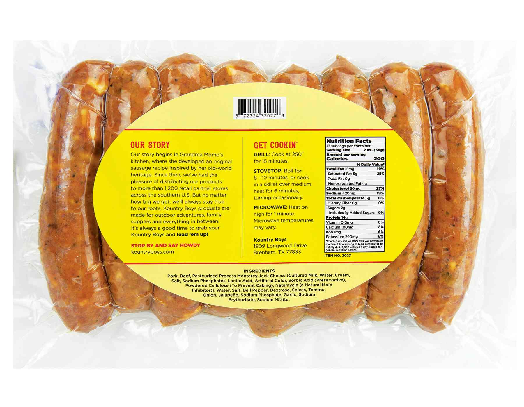 Kountry Boys Hickory-Smoked Queso Sausage; image 2 of 2