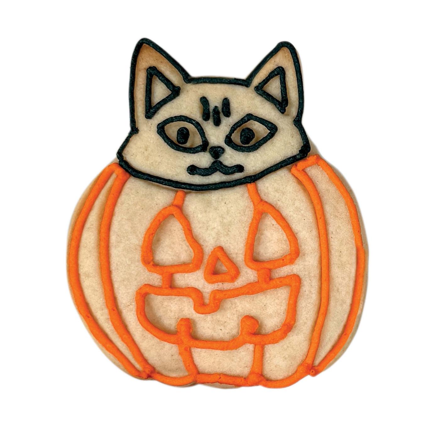 Destination Holiday Halloween Jack-O-Lantern Cat Cookie Stamper - Orange; image 2 of 2