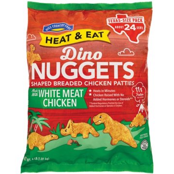 Hill Country Fare Heat & Eat Frozen Dino Chicken Nuggets – Texas-Size Pack, 64 oz