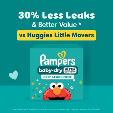 Pampers Baby Dry Ultra Cushiony Diapers - Size 7 (26-50 lbs)