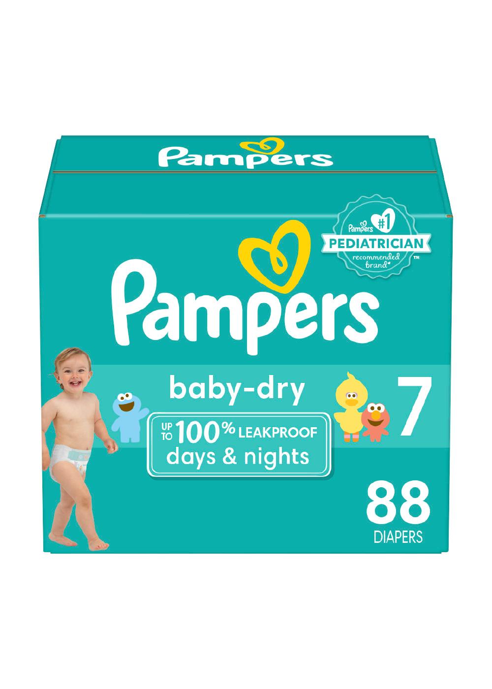 Pampers Baby Dry Ultra Cushiony Diapers - Size 7 (26-50 lbs); image 1 of 10