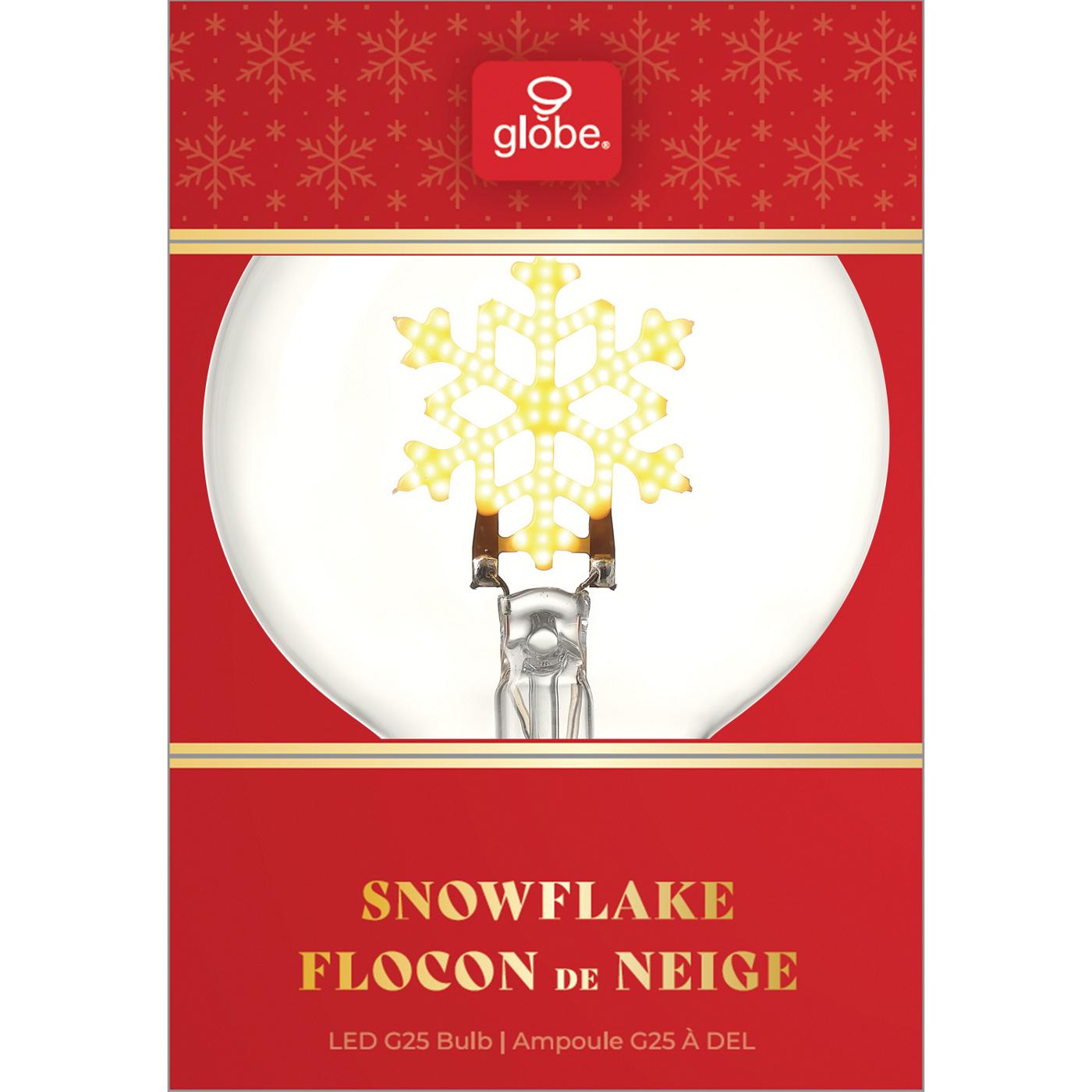 Globe Snowflake Filament G25 LED Light Bulb Shop Light bulbs at HEB