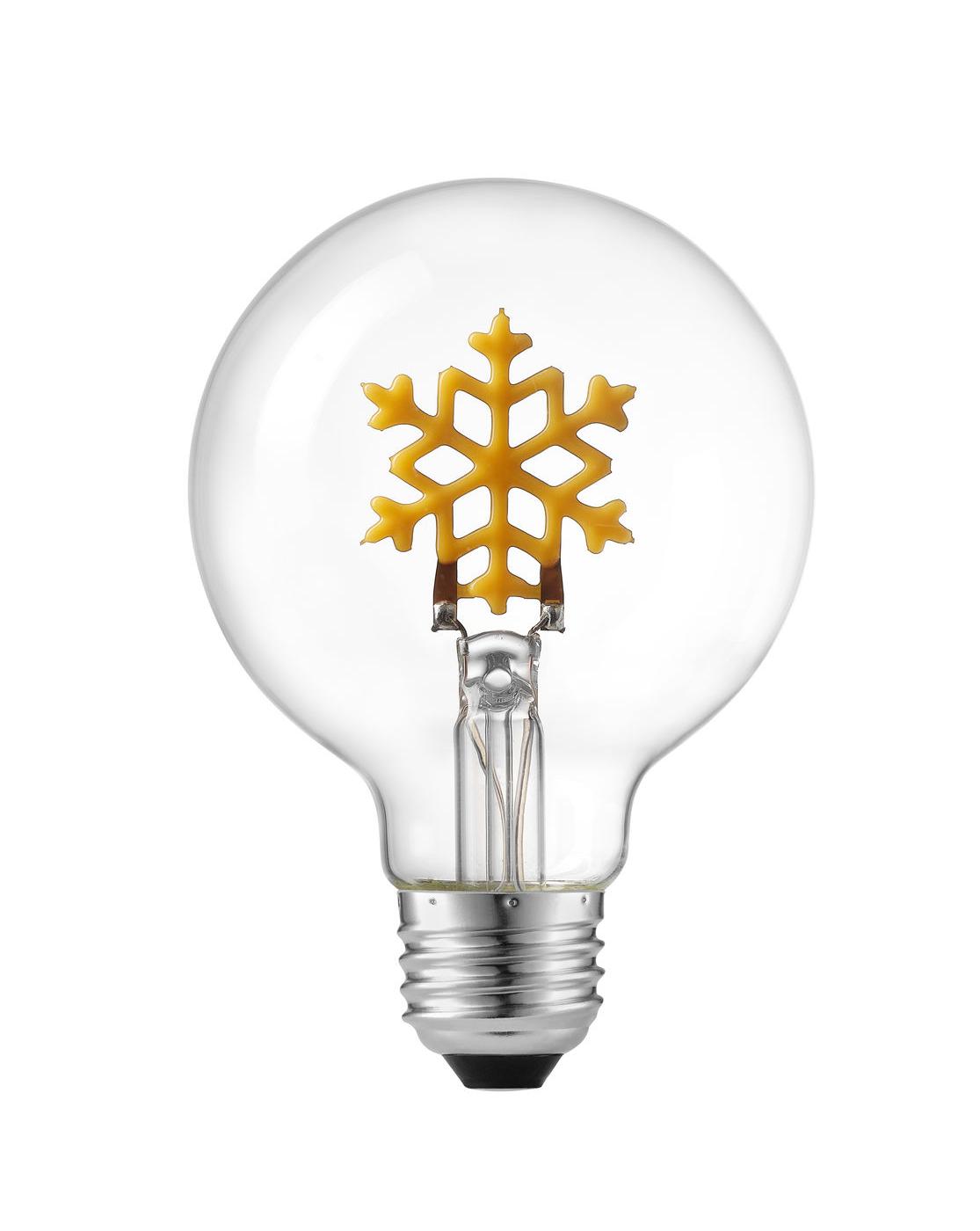 Globe Snowflake Filament G25 LED Light Bulb; image 2 of 3