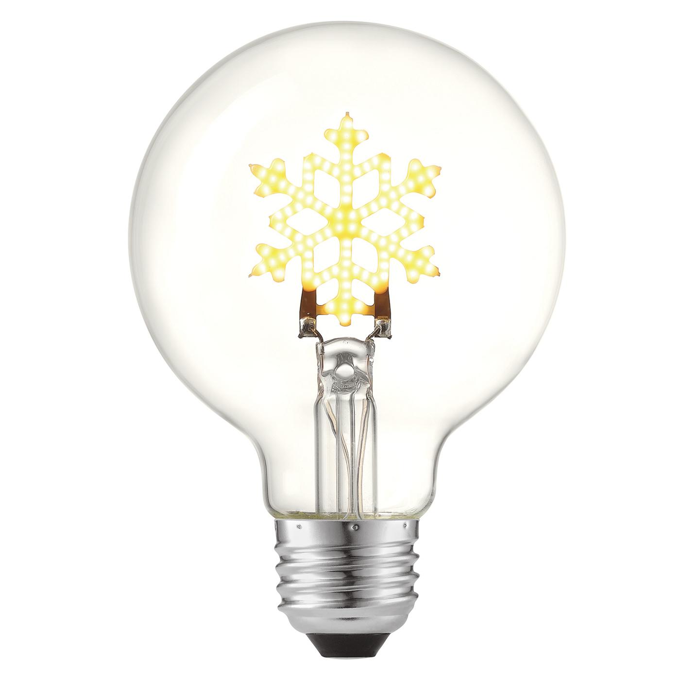 Globe Snowflake Filament G25 LED Light Bulb; image 3 of 3