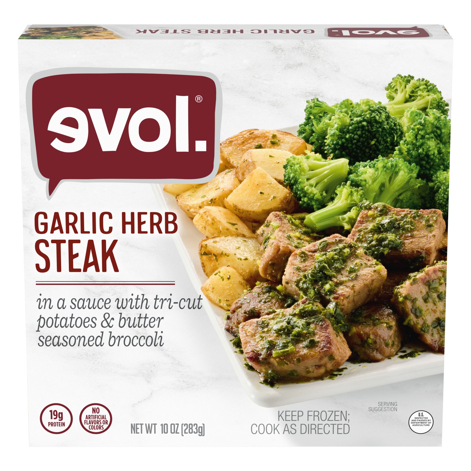 EVOL Garlic Herb Steak Frozen Meal - Shop Entrees & sides at H-E-B