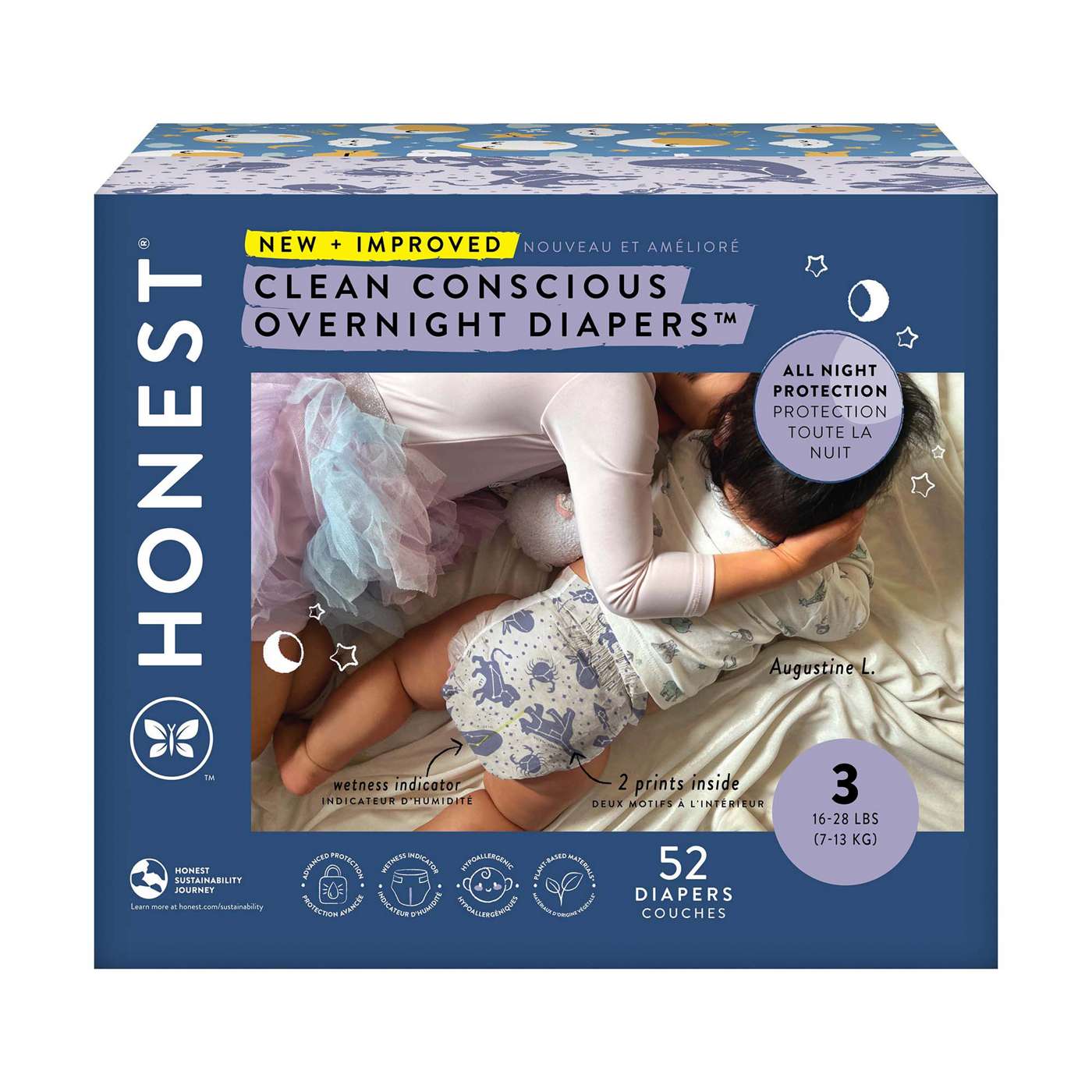 The Honest Company Clean Conscious Diapers Overnight Club Box - Size 3, 2 Print Pack; image 1 of 5