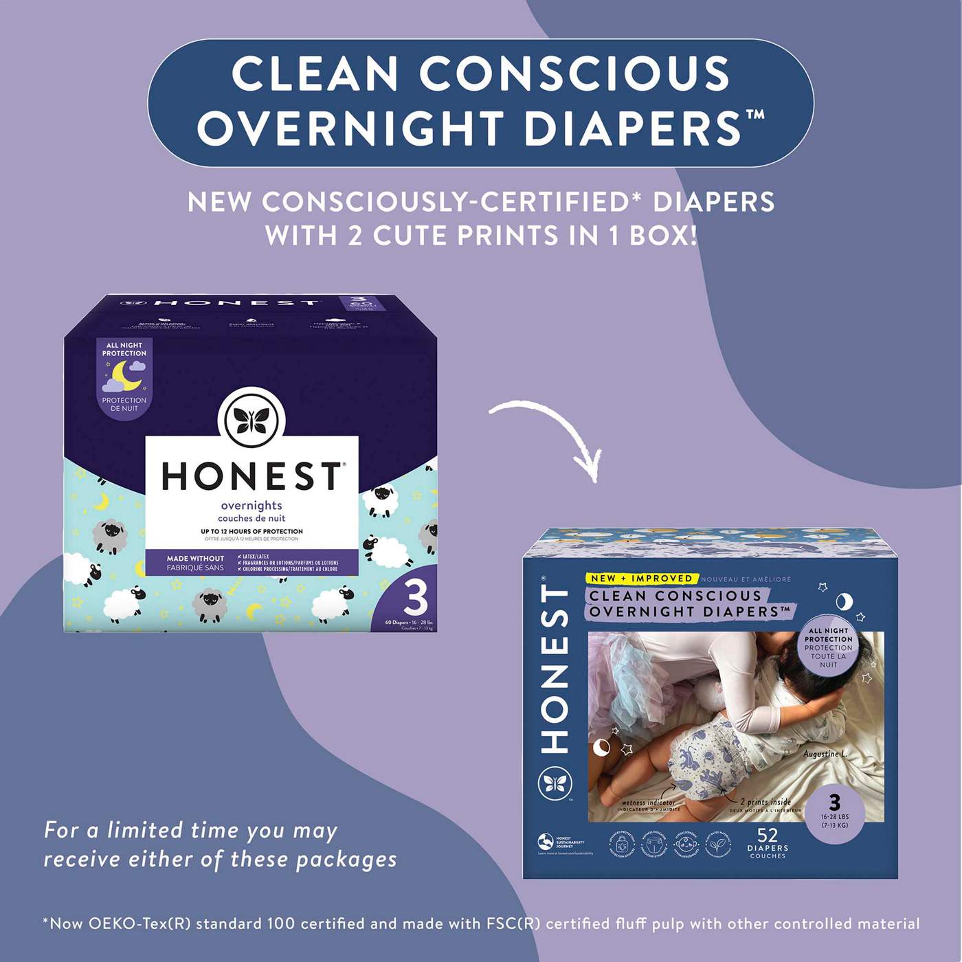 The Honest Company Clean Conscious Diapers Overnight Club Box - Size 3, 2 Print Pack; image 3 of 5