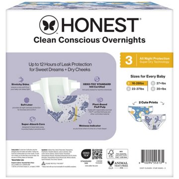 The Honest Company Clean Conscious Diapers Overnight Club Box - Size 3, 2 Print Pack