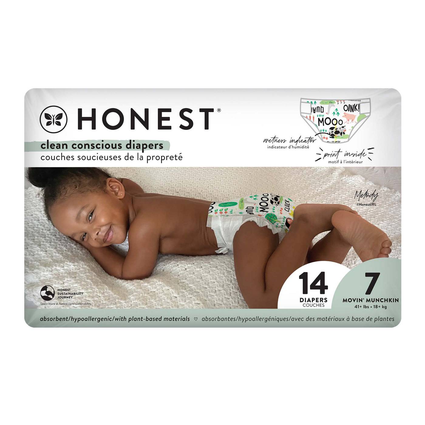 The Honest Company Clean Conscious Diapers Jumbo Pack - Size 7, Barnyard Print; image 1 of 3