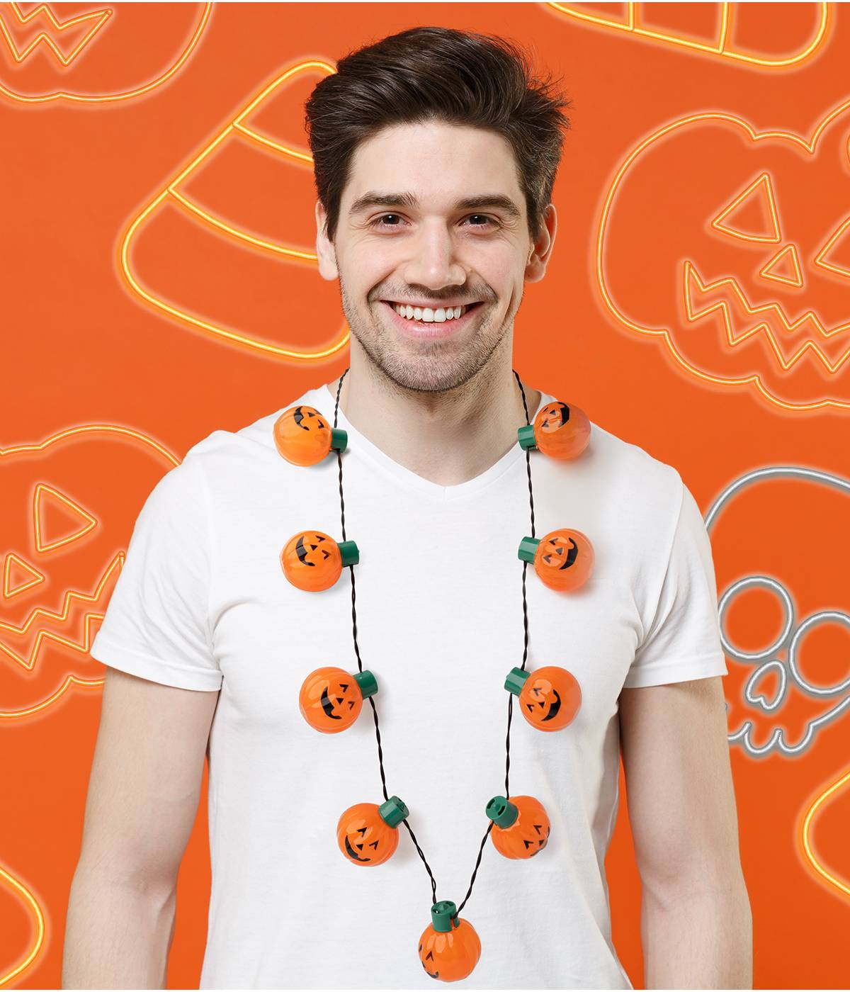 Lotsa Lites Halloween LED Light Up Necklace - Pumpkin; image 2 of 2